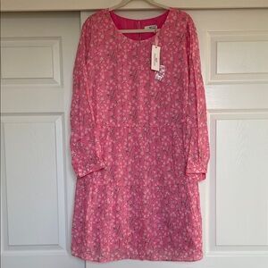 NWT Vineyard Vines Oleander Floral Tiered Dress in Knockout Pink Women's 2X